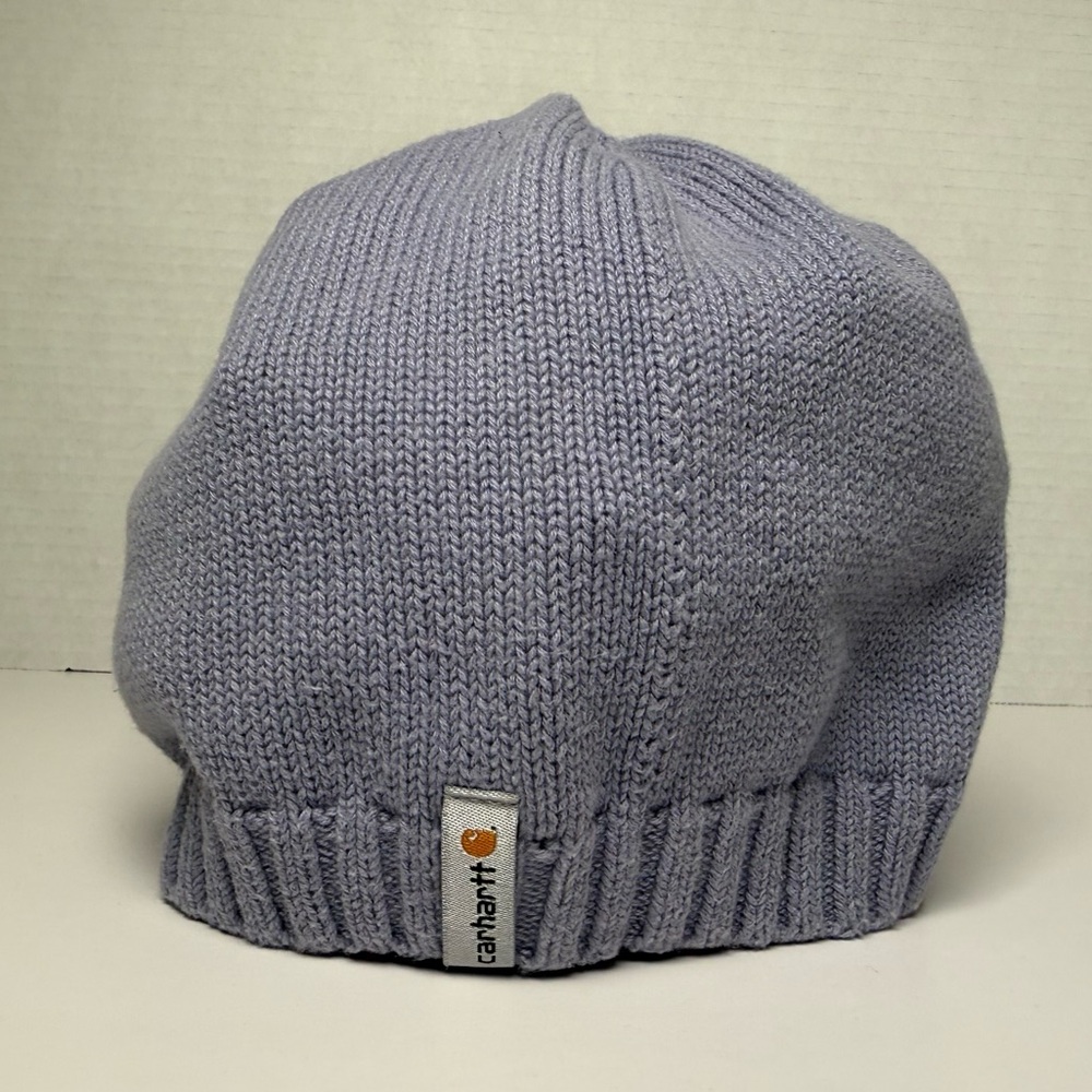 Carhartt Women's Light Blue/Purple 100% Cotton Knit Beanie Skull Cap Outdoor - Picture 5 of 13